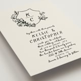 "Botanical Crest" - Wedding Invitations in Ink by Kelly Watkins - Detail