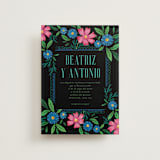 "Embroidery" - Wedding Invitations in Noche by Jackie Crawford - Front