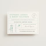 "Passport" - Wedding Invitations in Seafoam by Sarah Curry - Front