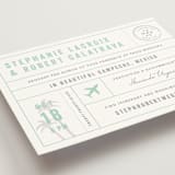 "Passport" - Wedding Invitations in Seafoam by Sarah Curry - Detail