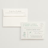 "Passport" - Wedding Invitations in Seafoam by Sarah Curry - Invitation with Envelope