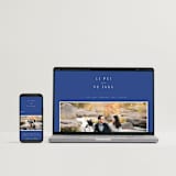 "two toned" - Wedding Invitations in Marseille Bleu by Deborah Chou - FREE Wedding Website