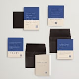 "two toned" - Wedding Invitations in Marseille Bleu by Deborah Chou - Invitation Suite