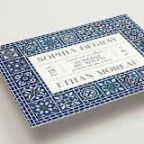 "Mediterranean Tiles" - Wedding Invitations in Ocean by GeekInk Design - Detail