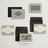 "Floral Diamond" - Wedding Invitations in Eucalyptus by Katharine Watson - Invitation Suite