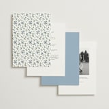 "Foliage Crest" - Wedding Invitations in Sky by Everett Paper Goods - Back of Card Options