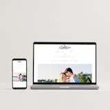 "Foliage Crest" - Wedding Invitations in Sky by Everett Paper Goods - FREE Wedding Website