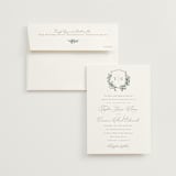 "Foliage Crest" - Wedding Invitations in Sky by Everett Paper Goods - Invitation with Envelope