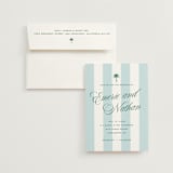 "Island Palm" - Wedding Invitations in Low Tide by Susan Zinader - Invitation with Envelope