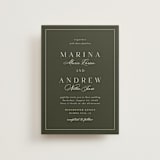 "refined" - Wedding Invitations in Deep Olive by Nicole Walsh - Front