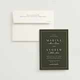 "refined" - Wedding Invitations in Deep Olive by Nicole Walsh - Invitation with Envelope