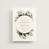 "Natures Greens" - Wedding Invitations in Ivory by Susan Moyal - Front