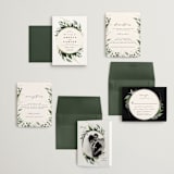 "Natures Greens" - Wedding Invitations in Ivory by Susan Moyal - Invitation Suite