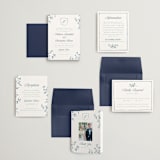 "Wildflower Corners" - Wedding Invitations in Bluebell by Everett Paper Goods - Invitation Suite