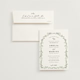 "Monogramed Arch" - Wedding Invitations in Mojito by Susan Moyal - Invitation with Envelope