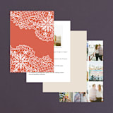 "White Lace" - Wedding Invitations in Coral Rose by Lauren Chism - Back of Card Options