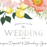 "Spring Blooms" - Wedding Invitations in Blush by Susan Moyal - Detail
