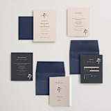 "Floral Monogram" - Wedding Invitations in Champagne by Lindsay Megahed - Invitation Suite