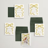 "Antique Ribbon" - Wedding Invitations in Citrine by Olivia Kanaley Inman - Invitation Suite