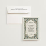 "Century" - Wedding Invitations in Robin's Egg by Jen Owens - Invitation with Envelope