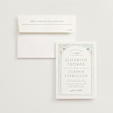 "Nouveau Frame" - Wedding Invitations in Seafoam by Ashley DeMeyere - Invitation with Envelope