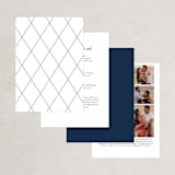 "Funky Names" - Wedding Invitations in Navy by Phrosné Barwood - Back of Card Options