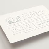 "Modern Crest" - Wedding Invitations in Sea by Kristen Smith - Detail