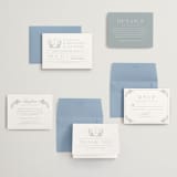 "Modern Crest" - Wedding Invitations in Sea by Kristen Smith - Invitation Suite