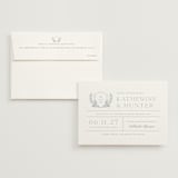 "Modern Crest" - Wedding Invitations in Sea by Kristen Smith - Invitation with Envelope