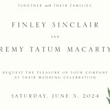 "Simple Pine Branches" - Wedding Invitations in Vanilla by Mere Paper - Detail