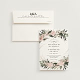 "Ivory Ring" - Wedding Invitations in Blush by Susan Moyal - Invitation with Envelope