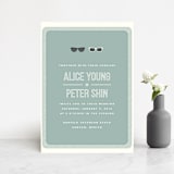 "Shades" - Wedding Invitations in Celadon by Olive and Violet - Front