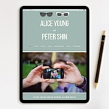 "Shades" - Wedding Invitations in Celadon by Olive and Violet - FREE Wedding Website