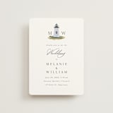 "East Coast Lighthouse" - Wedding Invitations in Snow by Becky Nimoy - Front