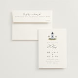 "East Coast Lighthouse" - Wedding Invitations in Snow by Becky Nimoy - Invitation with Envelope
