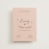 "Ballpoint Suite" - Wedding Invitations in Blush by Ani Somi - Front