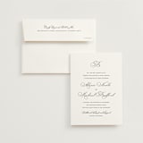 "Initial" - Wedding Invitations in Pearl by Jennifer Postorino - Invitation with Envelope