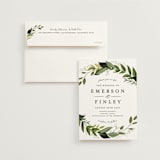 "Vines of Green" - Wedding Invitations in Fern by Susan Moyal - Invitation with Envelope