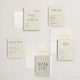 "Commonwealth" - Wedding Invitations in Ecru by That Girl Press - Invitation Suite