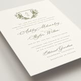 "watercolor flowers crest" - Wedding Invitations in Moss by Cass Loh - Detail