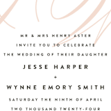 "Twirl Monogram A" - Wedding Invitations in Blush by Ariel Rutland - Detail