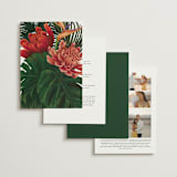 "Tropical Bouquet" - Wedding Invitations in Basil by Elly - Back of Card Options