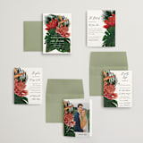 "Tropical Bouquet" - Wedding Invitations in Basil by Elly - Invitation Suite