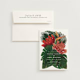 "Tropical Bouquet" - Wedding Invitations in Basil by Elly - Invitation with Envelope