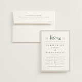 "Blue Ridge" - Wedding Invitations in Pine by Amy Kross - Invitation with Envelope