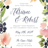 "Watercolor Wreath" - Wedding Invitations in Grapefruit by Yao Cheng Design - Detail