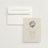 "White Oak" - Wedding Invitations in Dove by Amy Kross - Invitation with Envelope