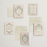 "Hand Illustrated Crest" - Wedding Invitations in Peony by Jackie Crawford - Invitation Suite