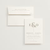 "Floral Ampersand Monogram" - Wedding Invitations in Toffee by Amanda Day - Invitation with Envelope