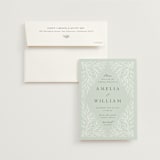 "Fairy Forest" - Wedding Invitations in Sage by Kristen Knechtel - Invitation with Envelope